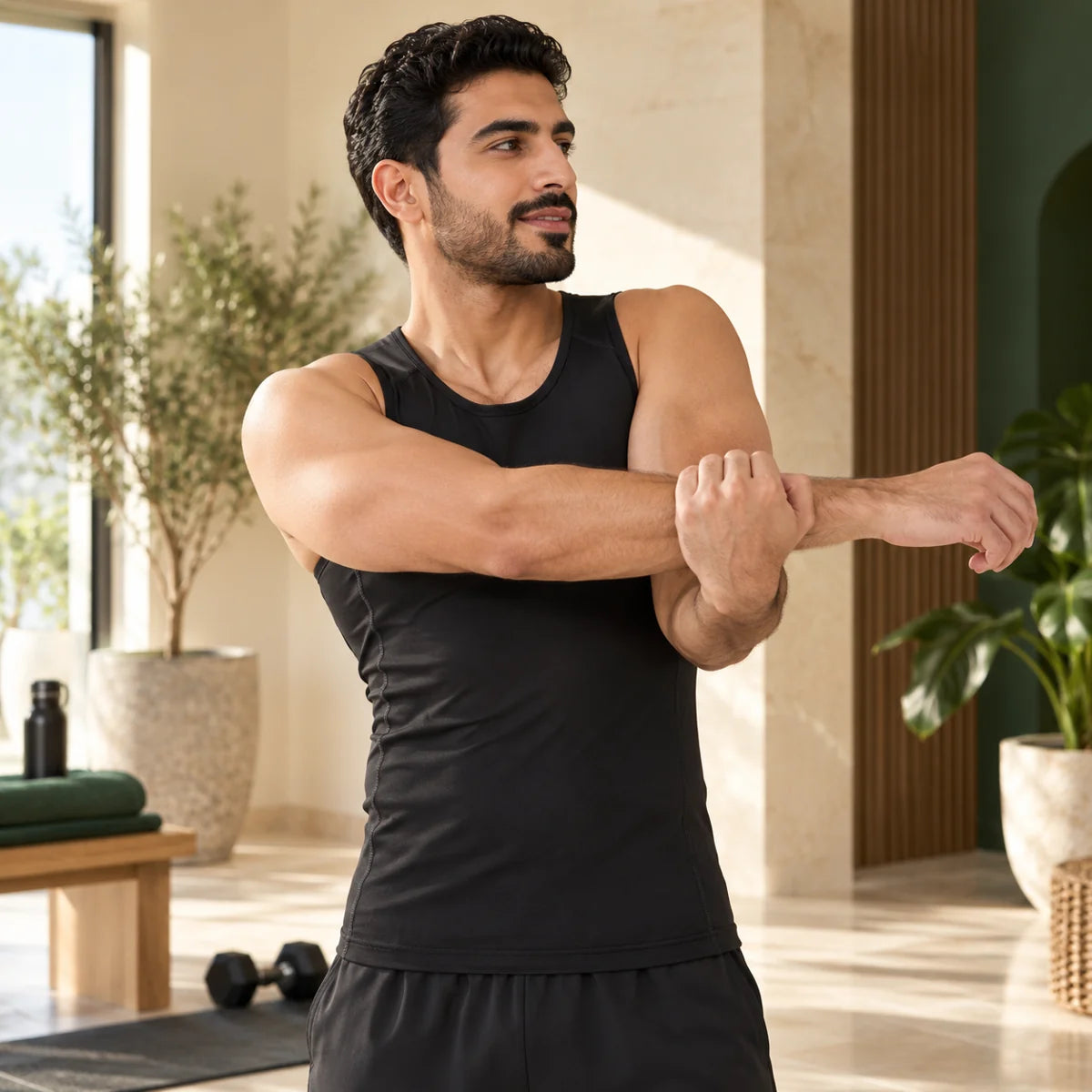 سترة حرارية رياضية — مع تمارينك بالبيت، صورة استخدام توضيحية